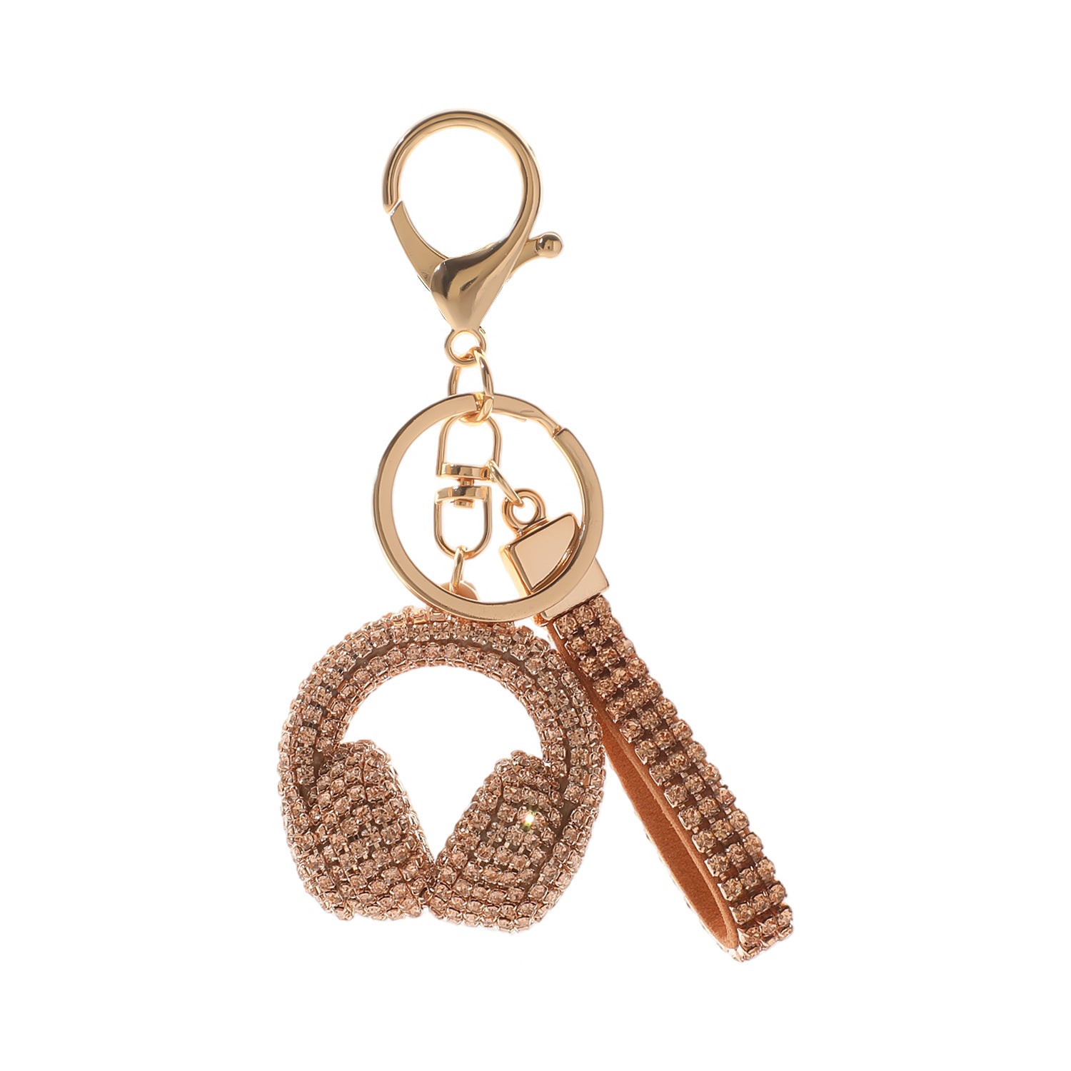 Wholesale Bright Red Rhinestone Earphone Keychain - Trendy Car Key Accessory