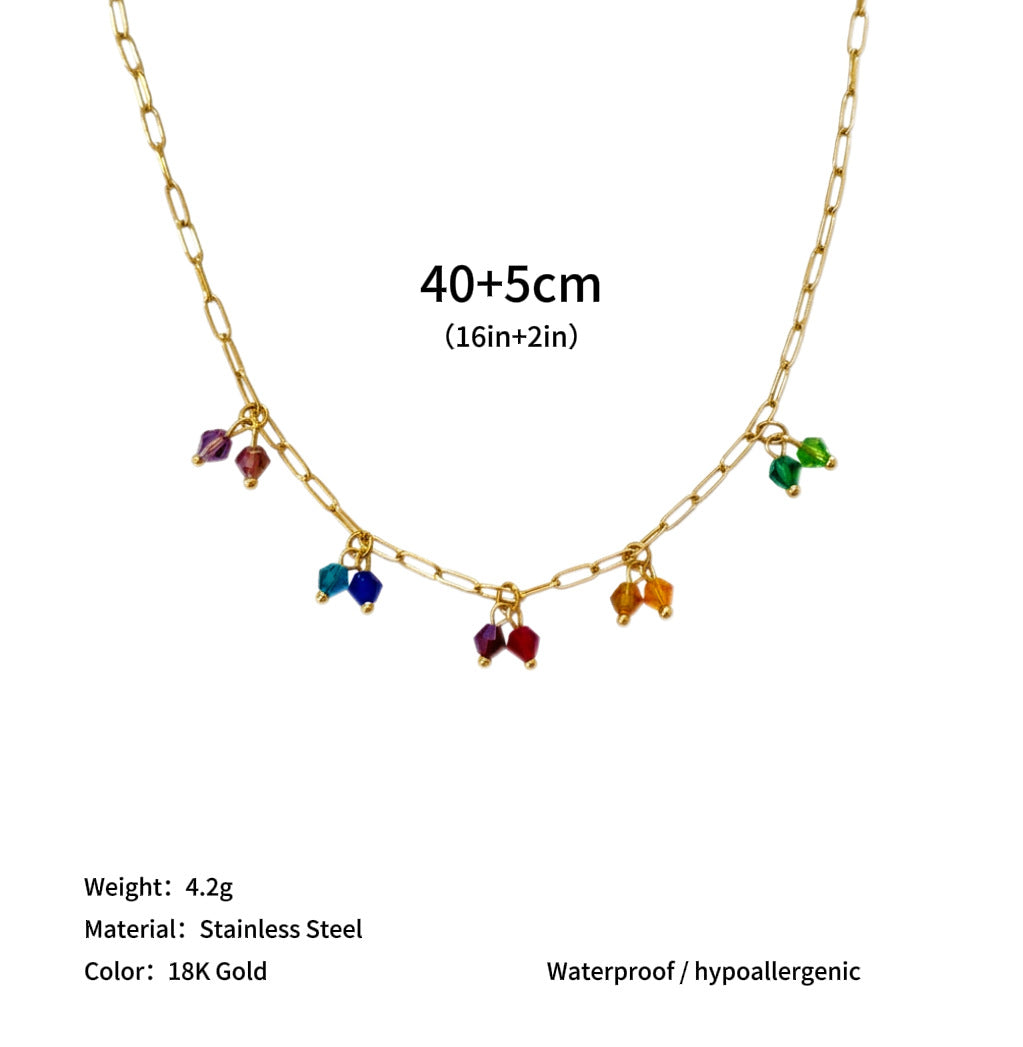 Wholesale Titanium Steel Pearl Multi Pendant Necklace Fashion Jewelry Accessory Women Gift