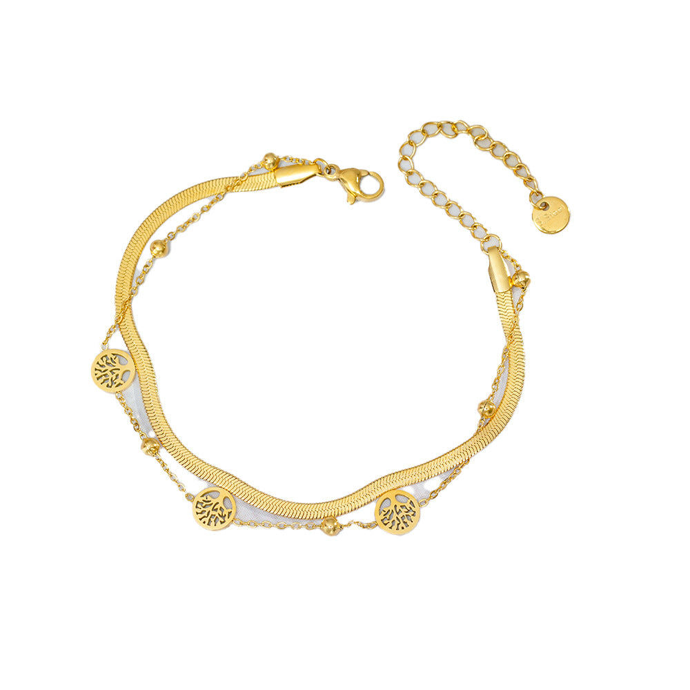 Wholesale Titanium Steel Bracelet with Electroplated Finish - Trendy Jewelry Accessory for Gift or Resale