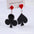 Wholesale Poker Heart Club Acrylic Earrings