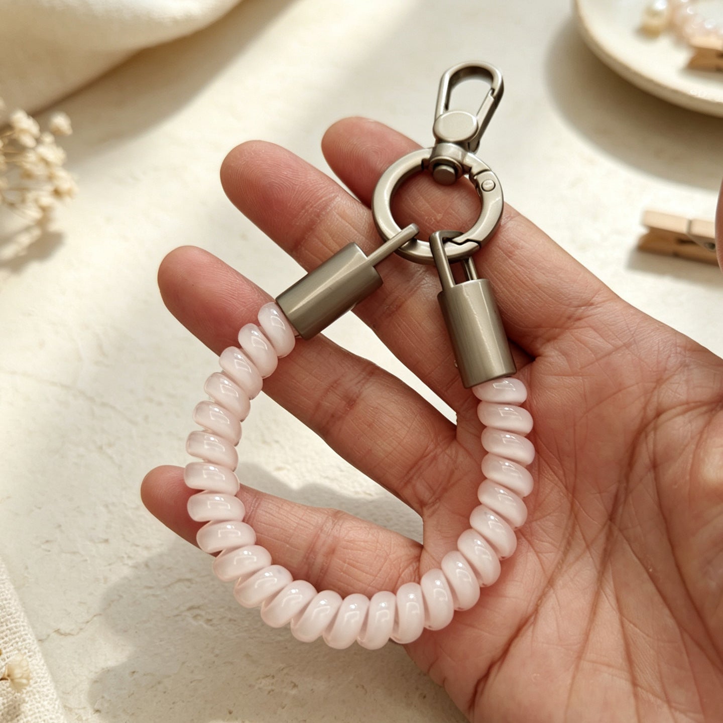 Wholesale Jelly Candy Spring Keychain Light Pink Plastic DIY Bag Charm For Craft Supply And Everyday Use