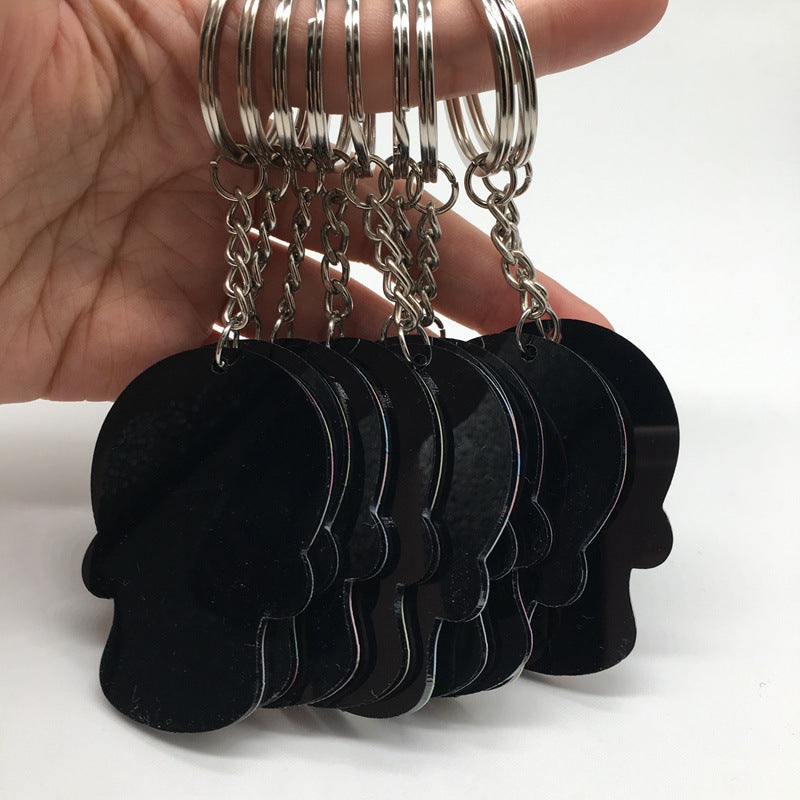 Wholesale Halloween Colorful Embossed Acrylic Skull Keychains ACC-KC-Yiyan003