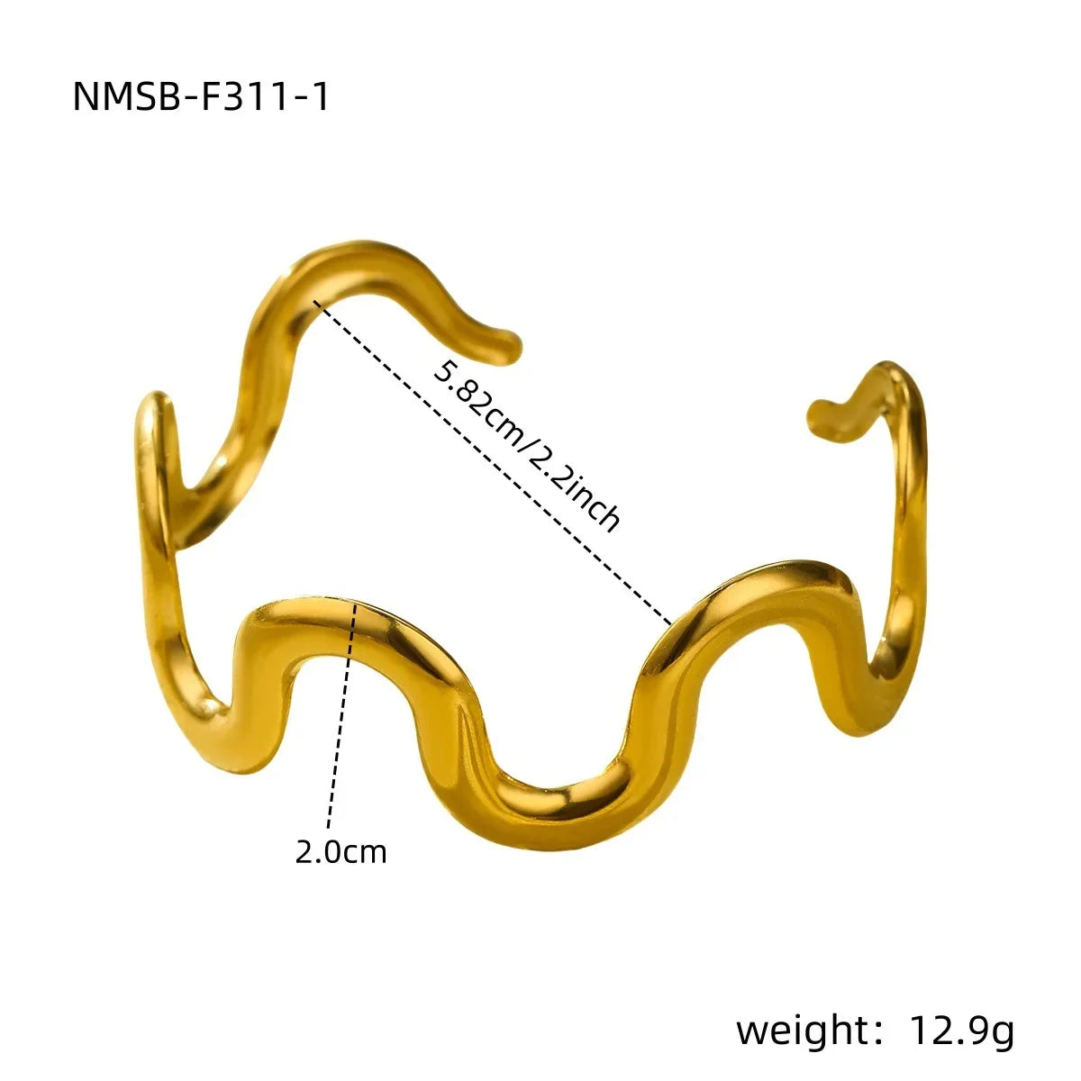 Wholesale  Stainless Steel Jewelry Versatile Wave  Bracelet 18K Gold Plated Necklace