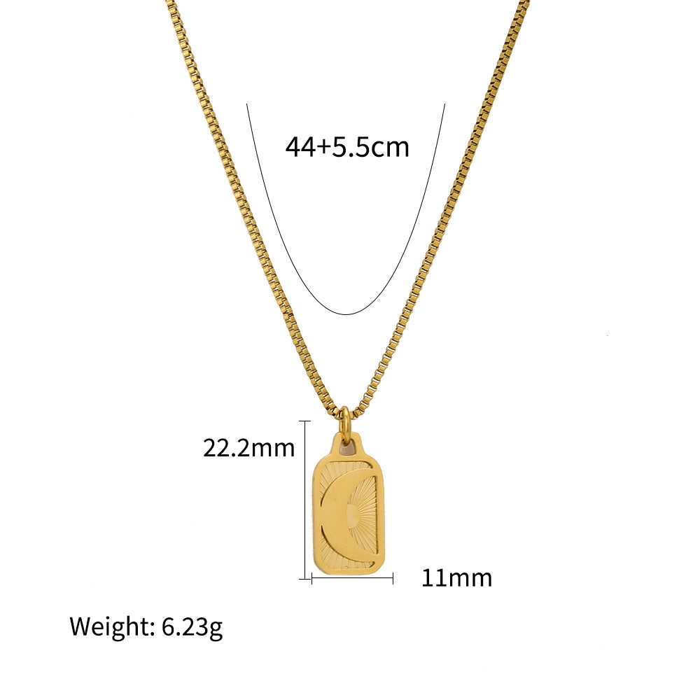Wholesale  retro necklace titanium steel l gold-plated plain chain pendant necklace