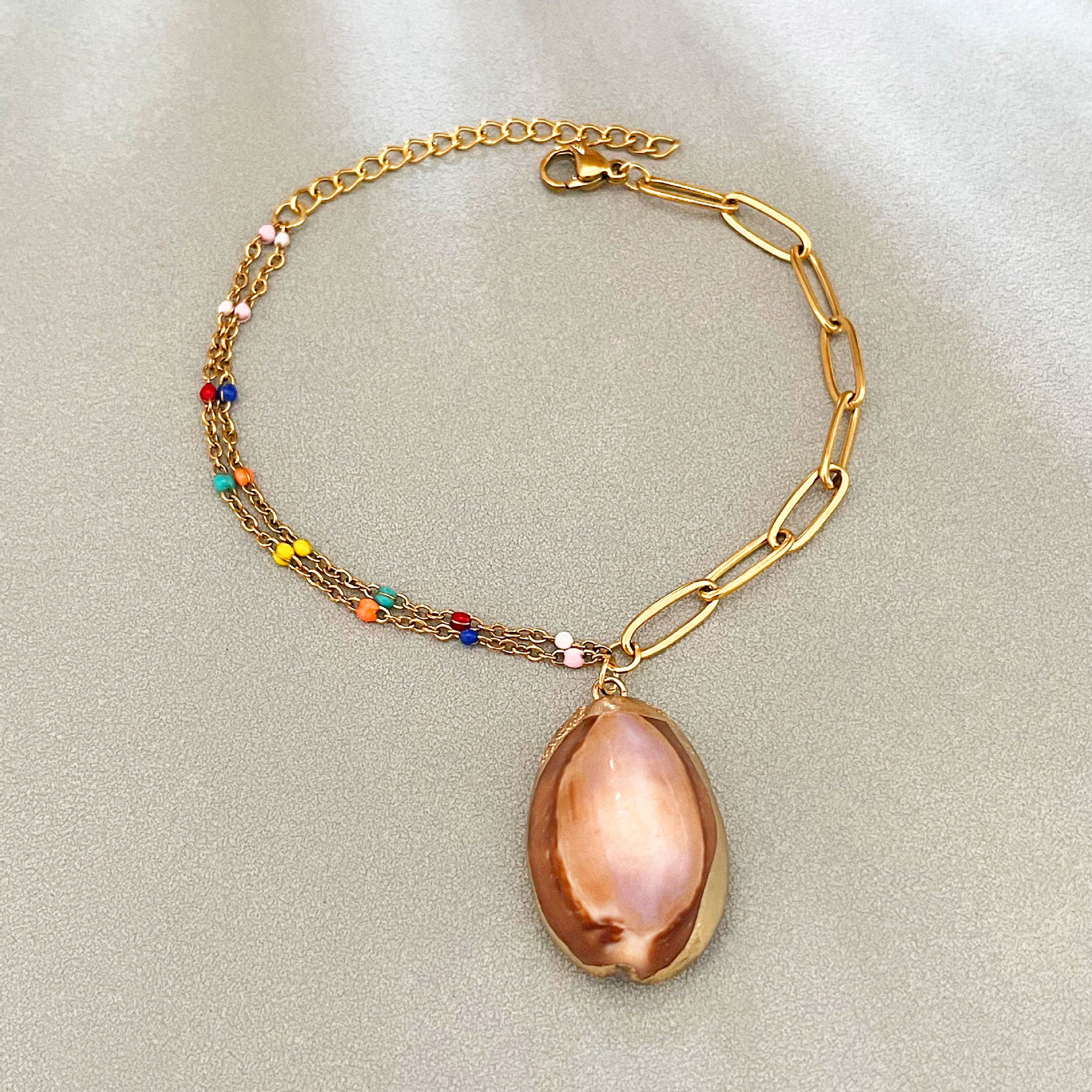 Wholesale Shell Oil Drop Double-Layer Bracelet