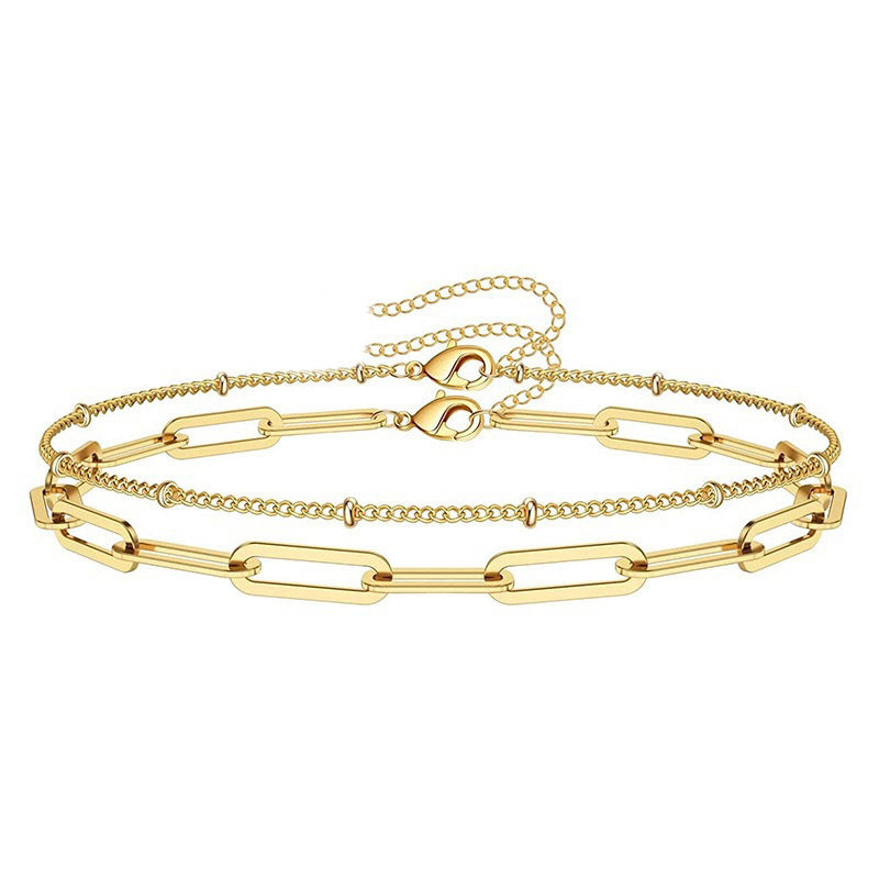 Wholesale 6Pcs Boho Minimalist Multi Layer Chain Bracelets For Women Electroplated Zinc Alloy Fashion Jewelry Accessory Great For Gift