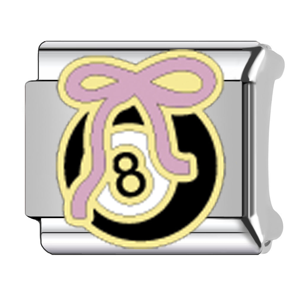 Wholesale  Italian Charm Bracelet 9mm DIY  Black 8 Flame Style  Creative Stainless Steel Composable Bracelet