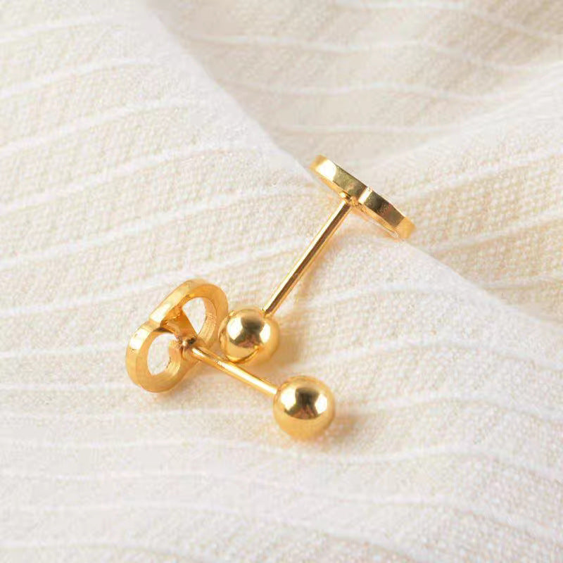 Wholesale Frosted  Pig Nose U-Shaped Titanium Steel Stud Earrings