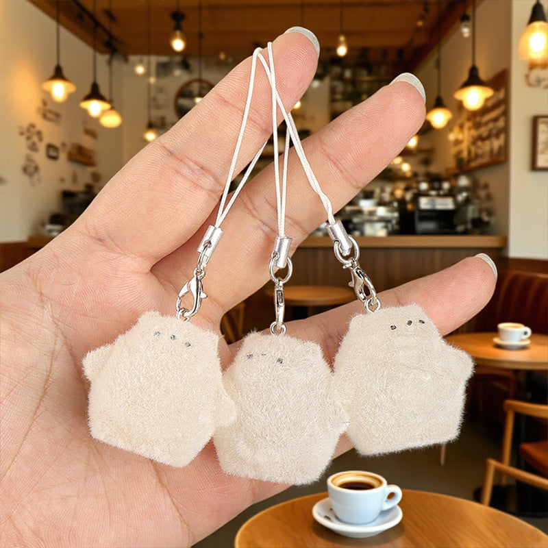Wholesale Cute cartoon resin polar bear mobile phone chain