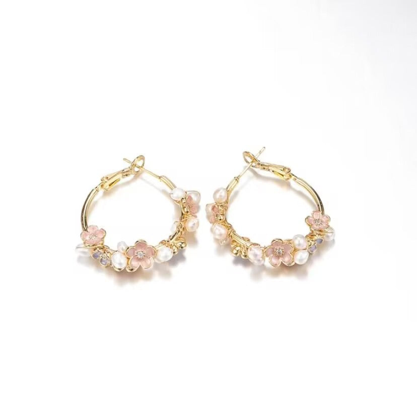 Wholesale Fashion Flower Pearl Earrings