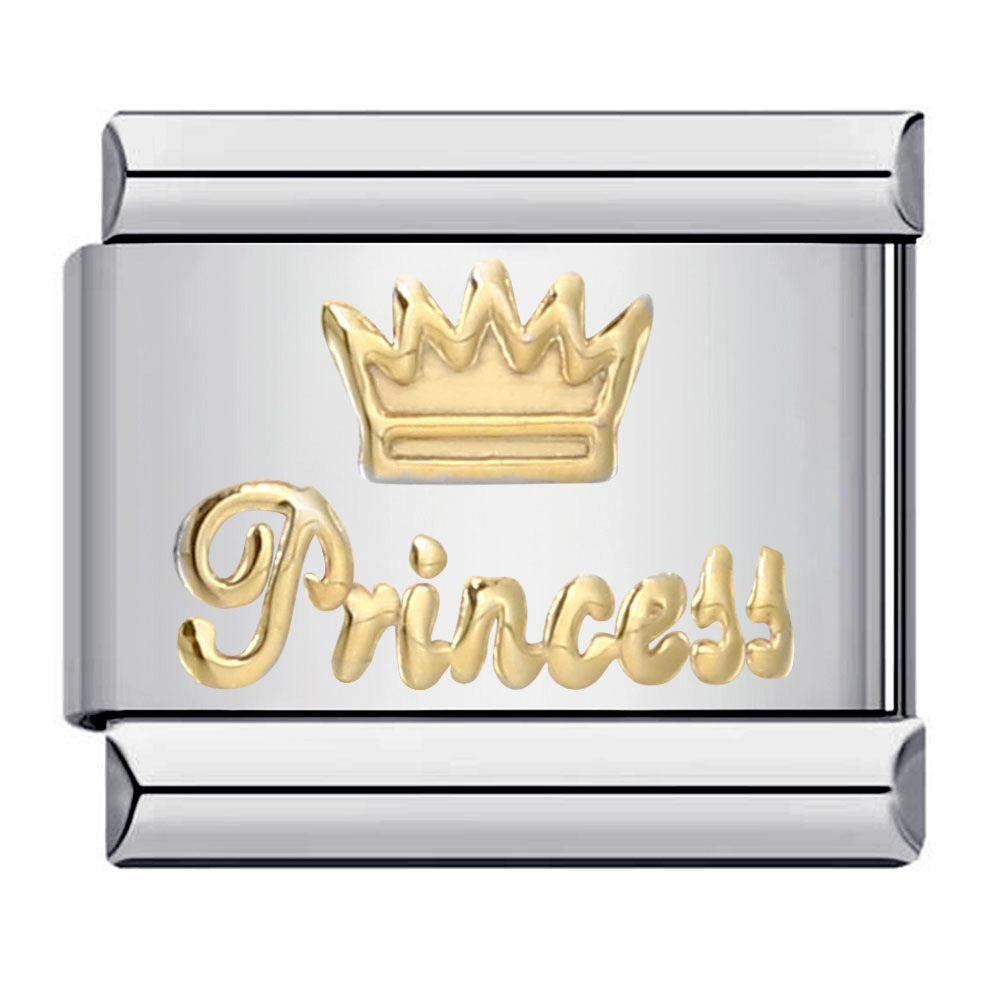 Wholesale Italian Charm Bracelet Gold Plated Stamping Pattern Stainless Steel Composable Bracelet