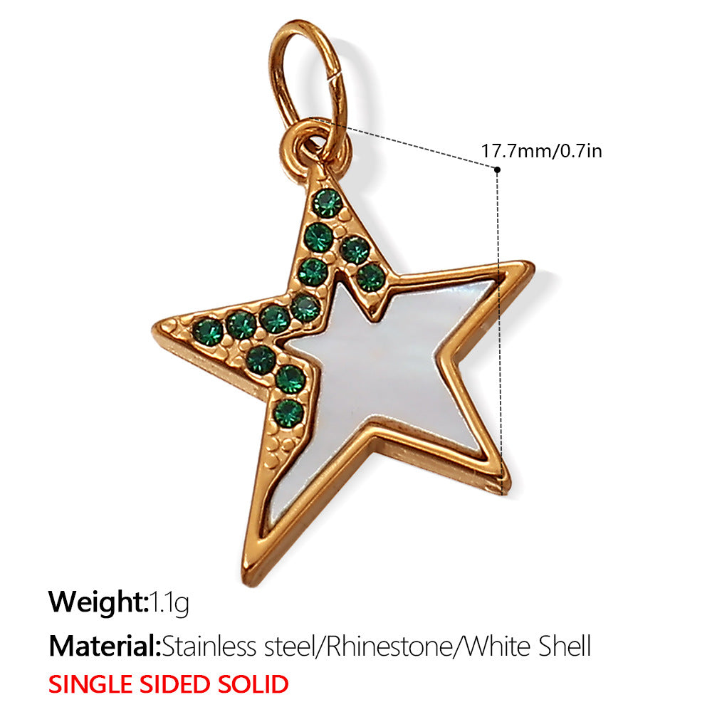 Wholesale Personalized Creative Ins Diamond Star Stainless Steel Pendant