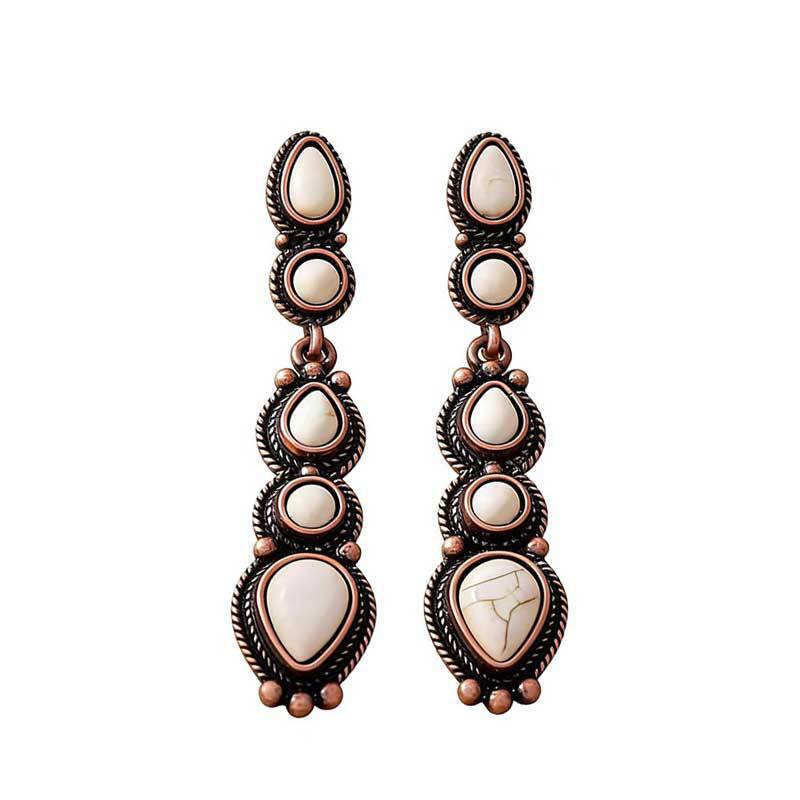 Wholesale Vintage-Style Long Teardrop Earrings — Bold,  Distinctive,  and Bohemian-Inspired Turquoise Dangles