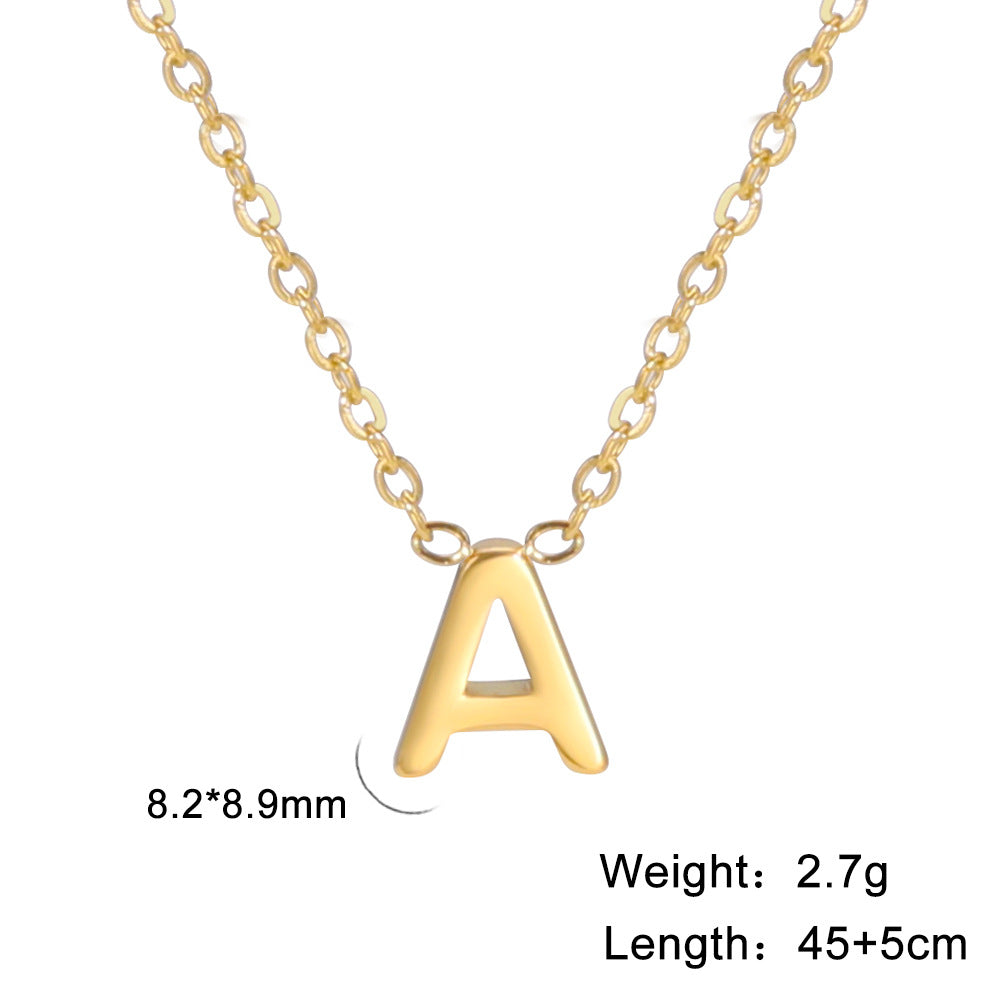 Wholesale Letter Gold 18k Real Gold Electroplated Stainless Steel Necklace