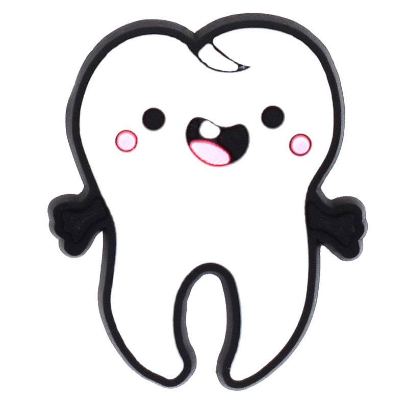 Wholesale Random 100pcs  cartoon toothbrush   PVC Soft Rubber Shoe Buckle Decoration