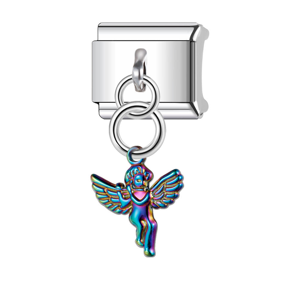 Wholesale Italian Charm Bracelet 9mm DIY Splicing Stainless Steel Laser Personalized Composable Bracelet