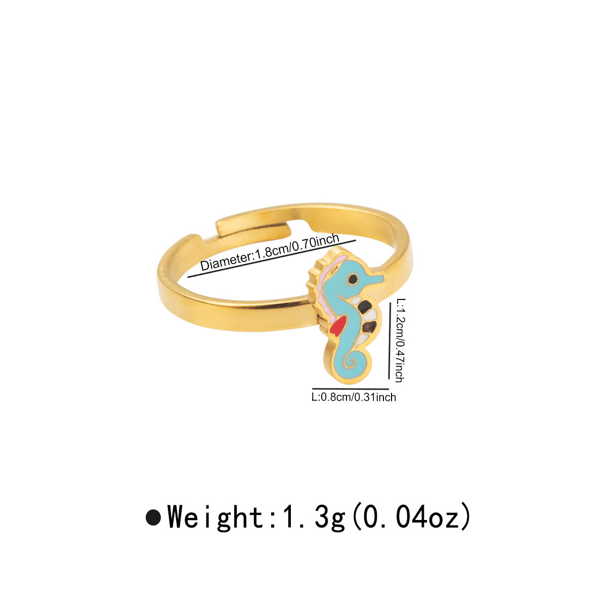 Wholesale Stainless Steel Ring Sweet and Cute Oil Drop Colorful Animal Ocean Style Ring