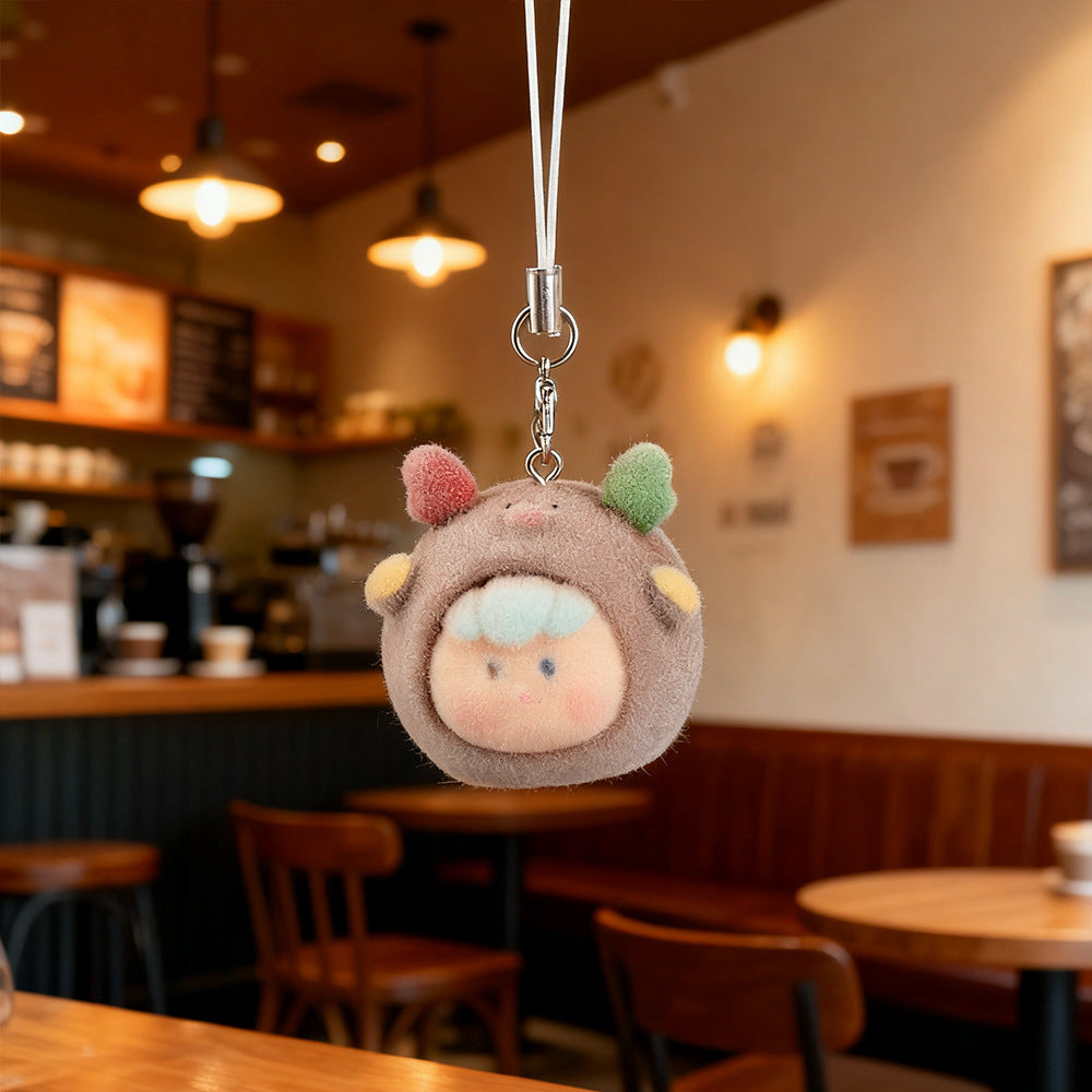 Wholesale Cute Resin Flocked Christmas Tree Keychain