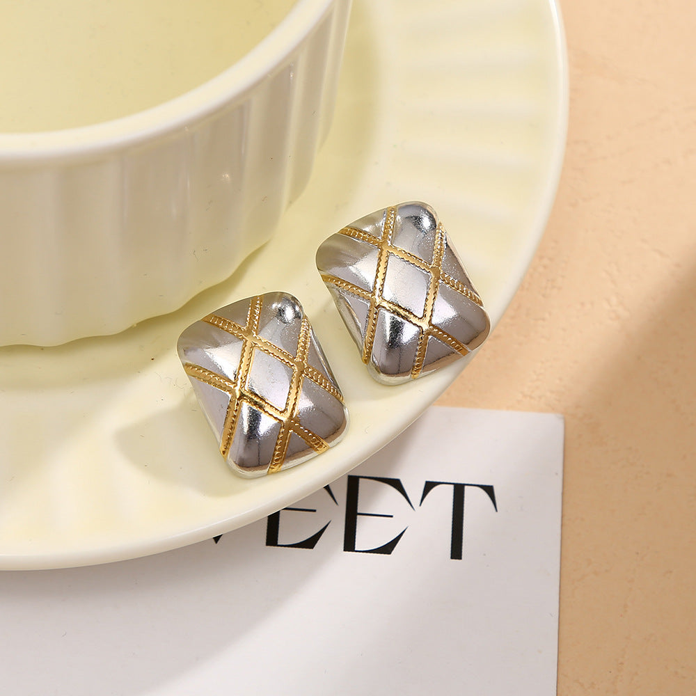 Wholesale  Contrasting Color  Irregular Stainless steel Earrings