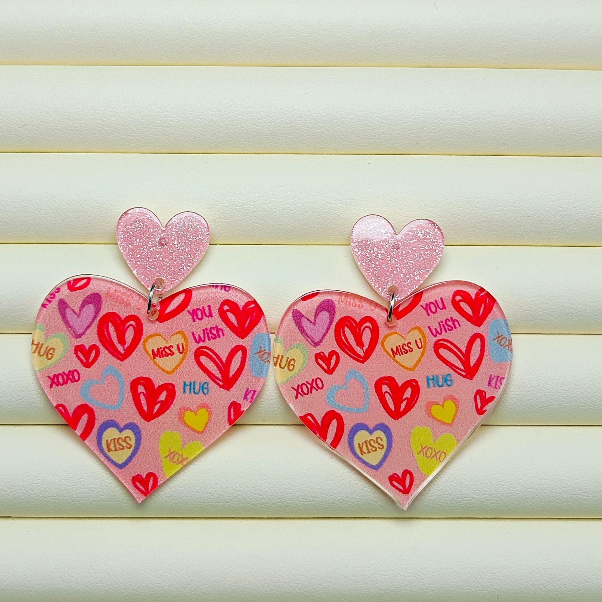 Wholesale Mother's Day Love Acrylic Sheet Letter Earrings ACC-ES-Qiyu013