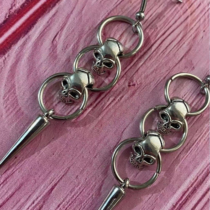 Wholesale Goth Theme Personality Exaggerated Skull Earrings