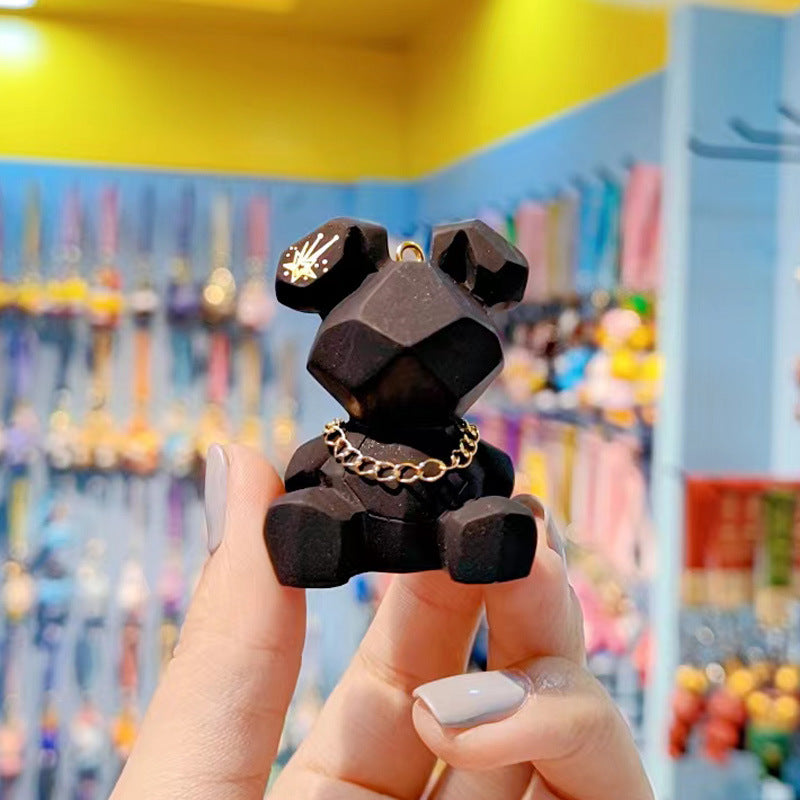 Wholesale Resin geometric rabbit keychain