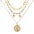Wholesale Human head necklace set light luxury temperament relief round necklace