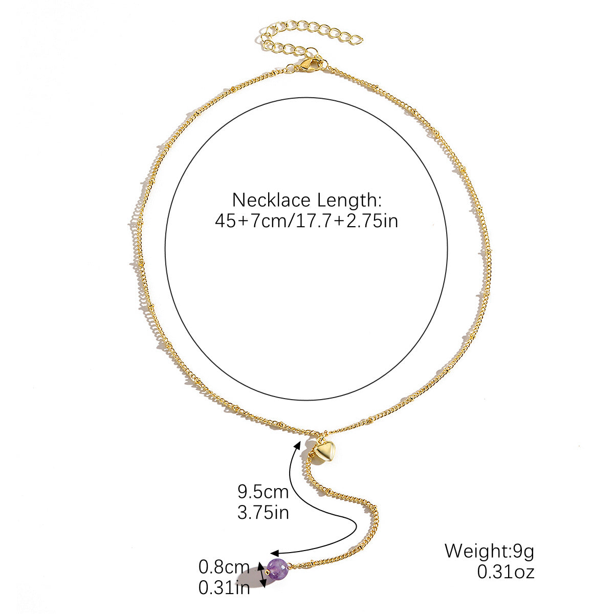 Wholesale Long Y-Shape Bee Pendant Necklace Zinc Alloy Dipped O-Shape Chain