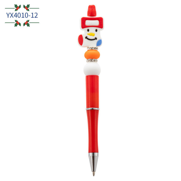 Wholesale Christmas beaded pen creative DIY  bead ballpoint pen