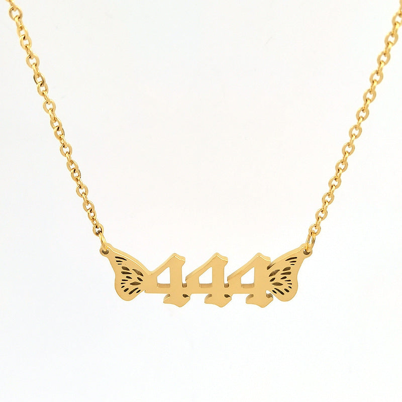 Wholesale 18K Gold Chain Stainless Steel Angel Number Necklaces ACC-NE-GuDi004