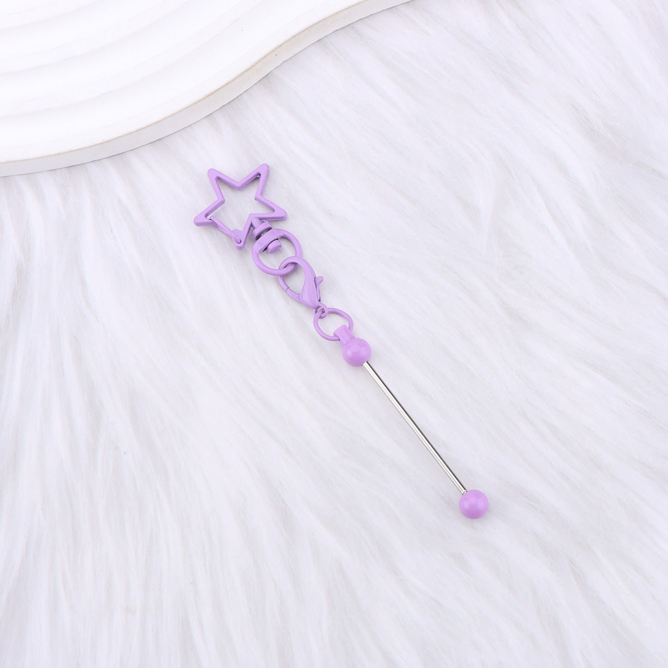 Wholesale Creative DIY  Five-Pointed Beadable  Keychain