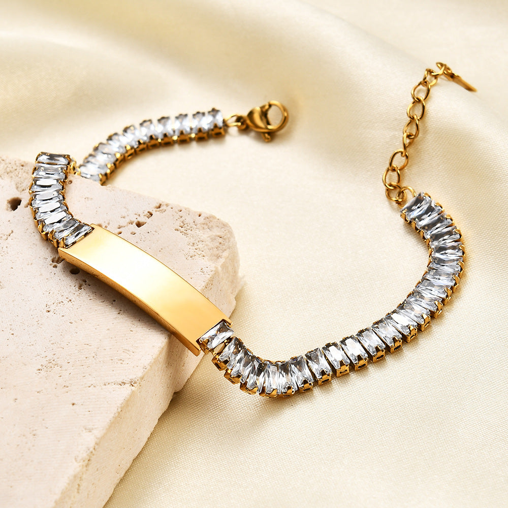 Wholesale titanium steel with diamond  bracelet