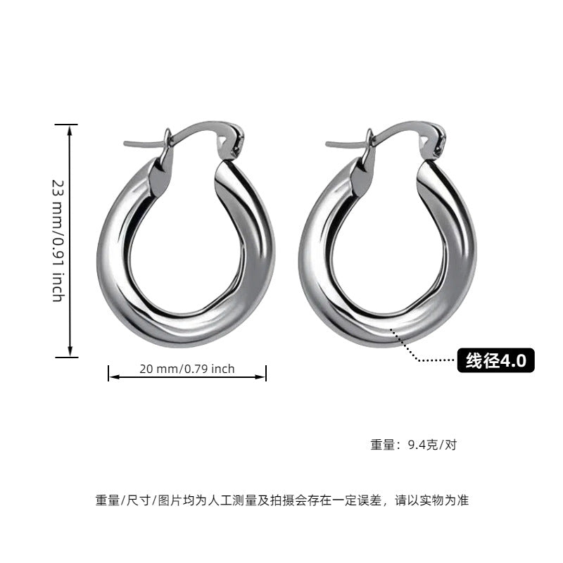 Wholesale  titanium steel kink earrings