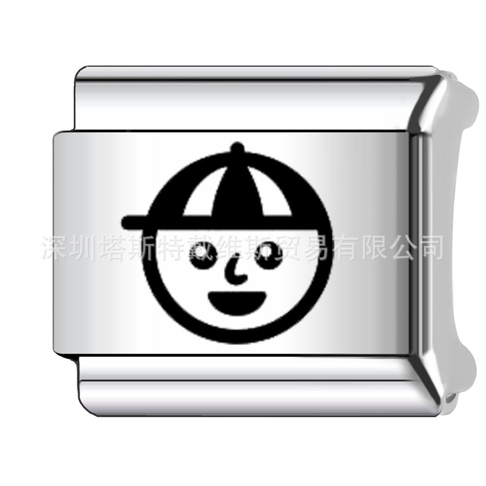 Wholesale 9mm Italian Charm Starter Bracelets DIY square Single Section Creative Stainless Steel Composable Bracelet