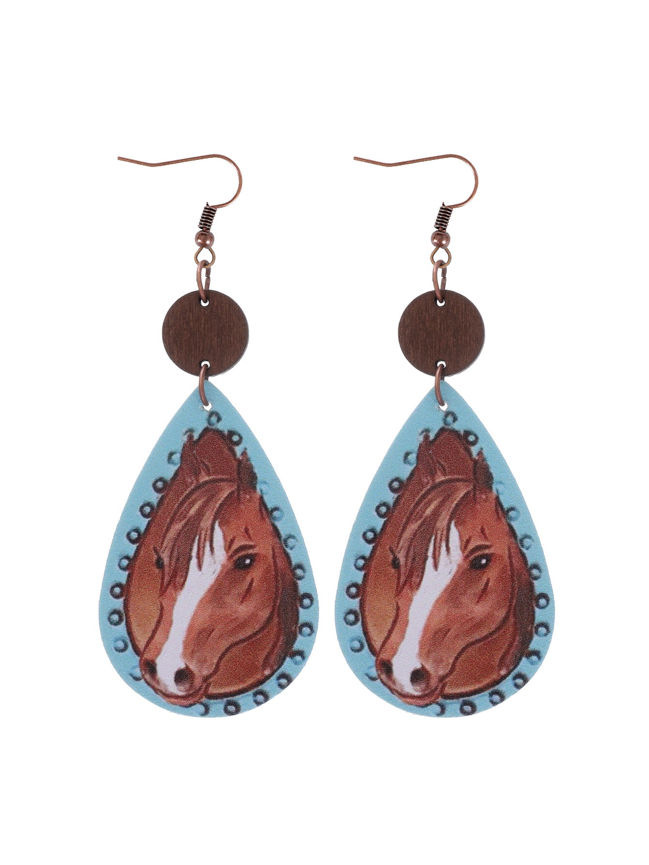 Wholesale  Irregular Graphic Cactus Pattern Leather Earrings