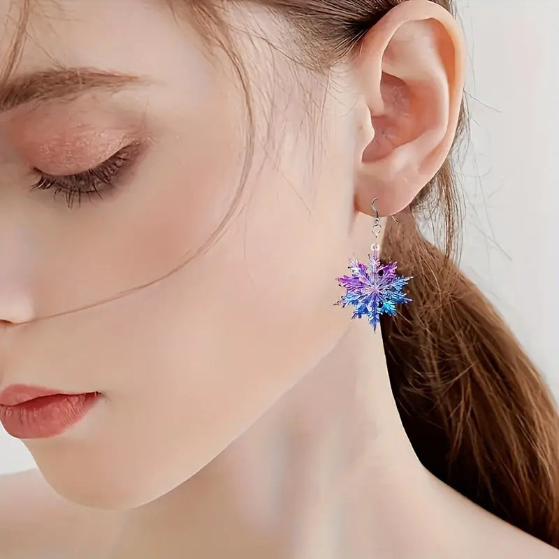 Wholesale  snow crystal acrylic earrings