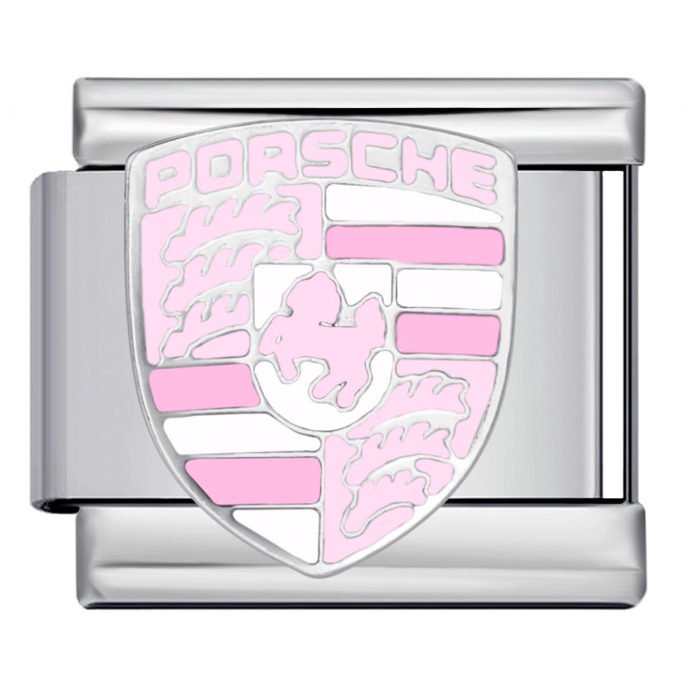 Wholesale Italian Charm Bracelet 9mm DIY Car Logo Series   Creative Stainless Steel Composable Bracelet