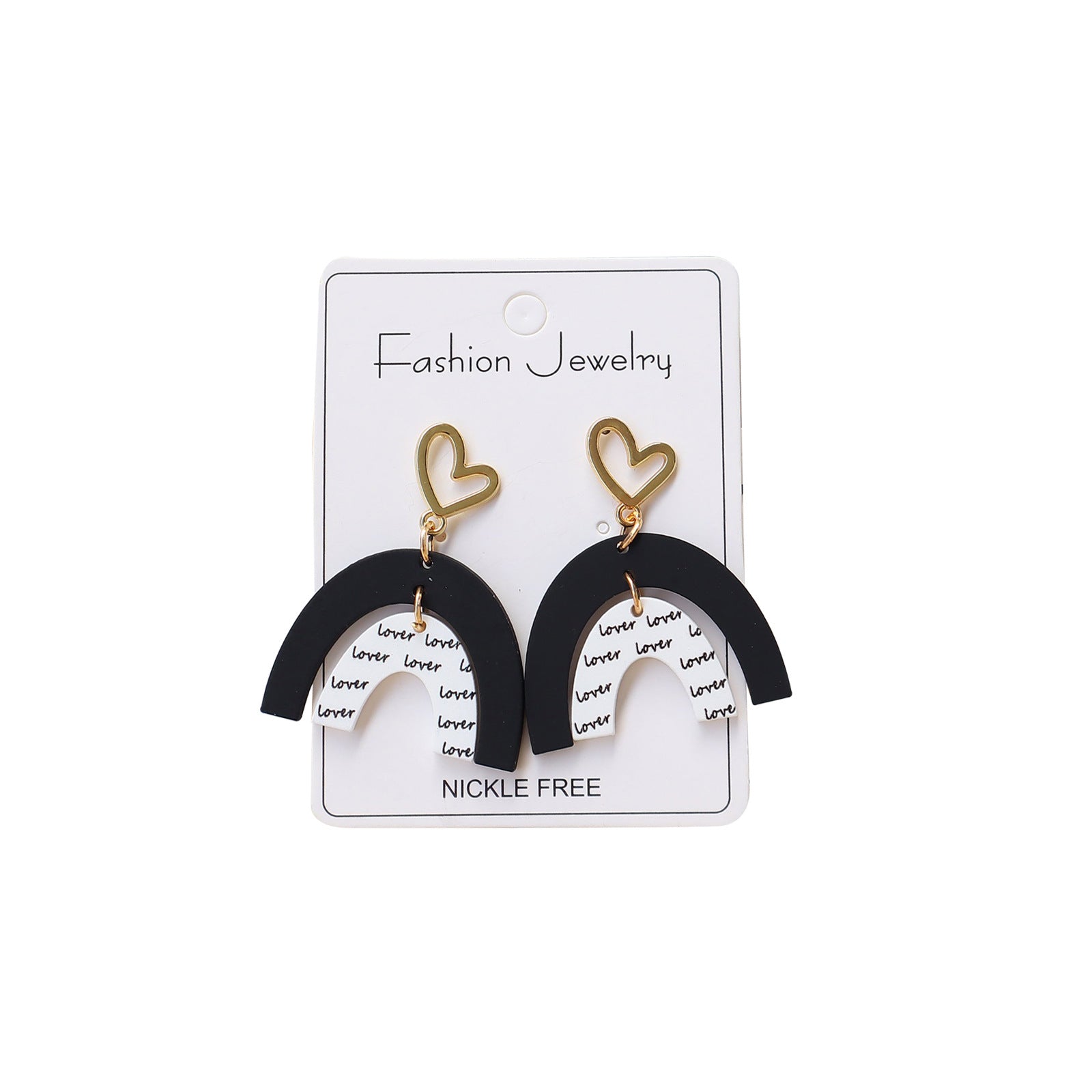 Wholesale Valentine's Day Acrylic Pottery Painted Arch Earrings