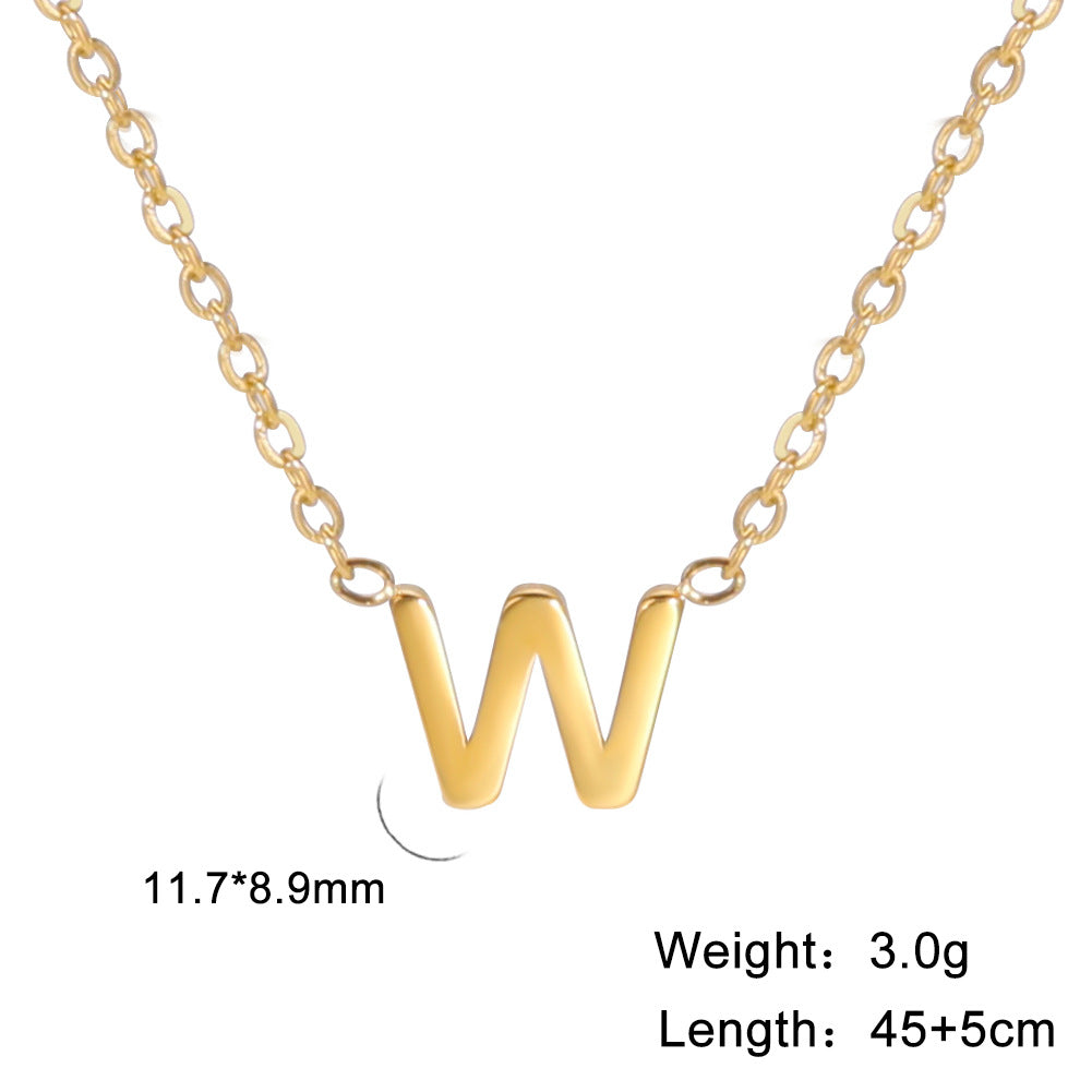 Wholesale Letter Gold 18k Real Gold Electroplated Stainless Steel Necklace