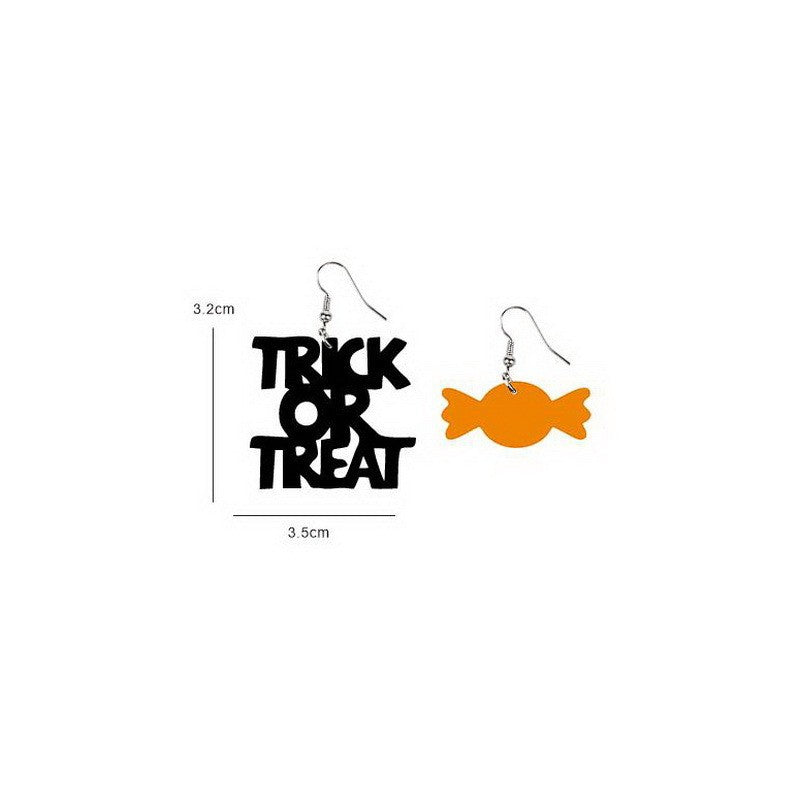 Wholesale Acrylic  Earrings Dark Gothic Skull And Pumpkin Design Trendy Fashion Jewelry Accessory For Gift And Resale