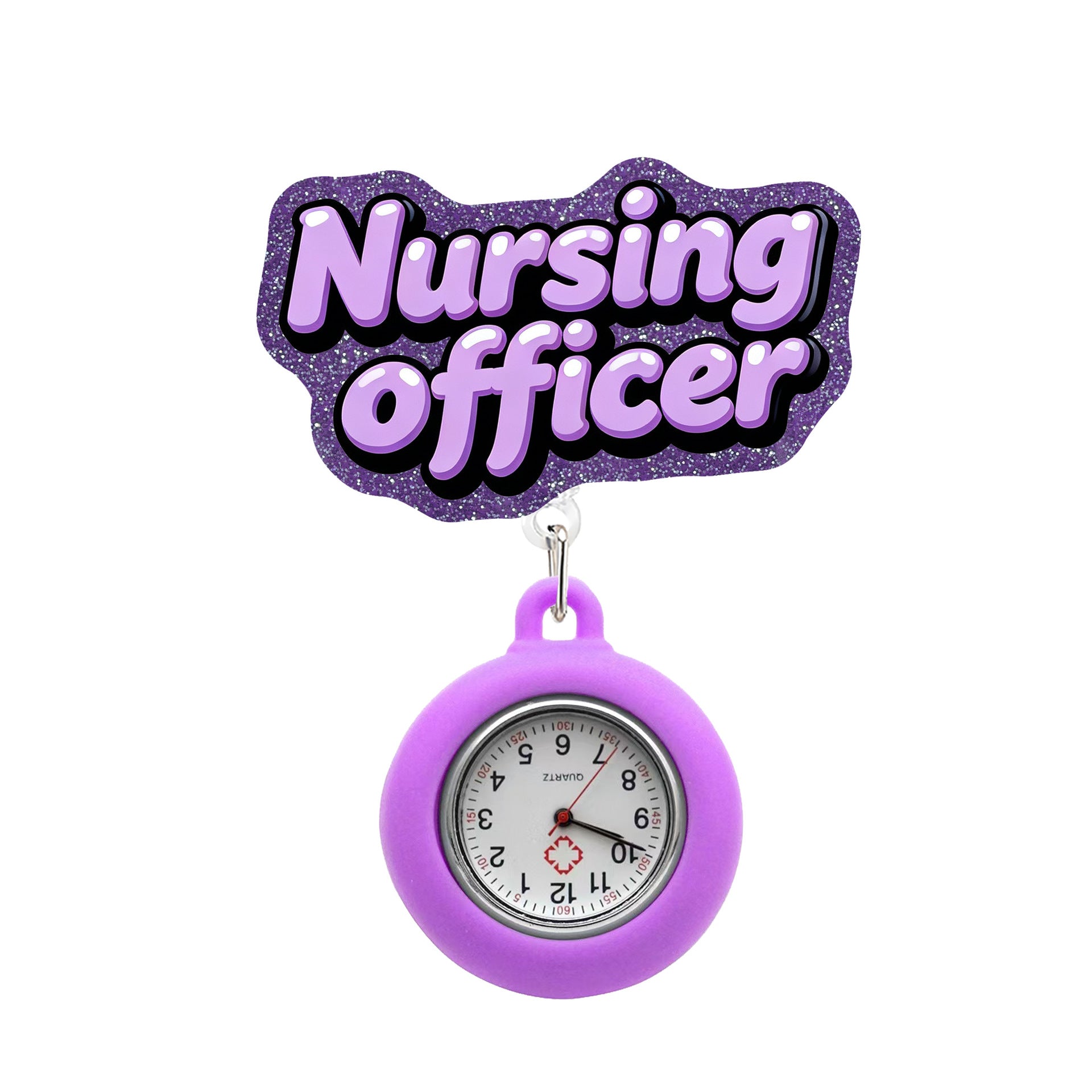 Wholesale Telescopic Nurse Officer Watch,  Soft Rubber Anti-loss and Anti-fall Easy-pull Buckle,  Telescopic Name Tag Customization