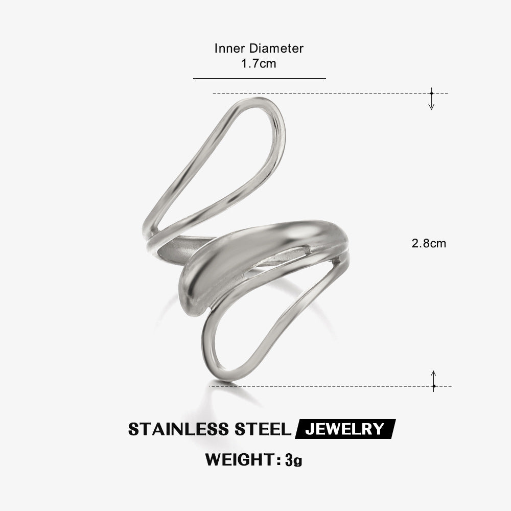 Wholesale Stainless Steel Electroplated Hip Hop Open Ring Fashion Accessory Gift for Women