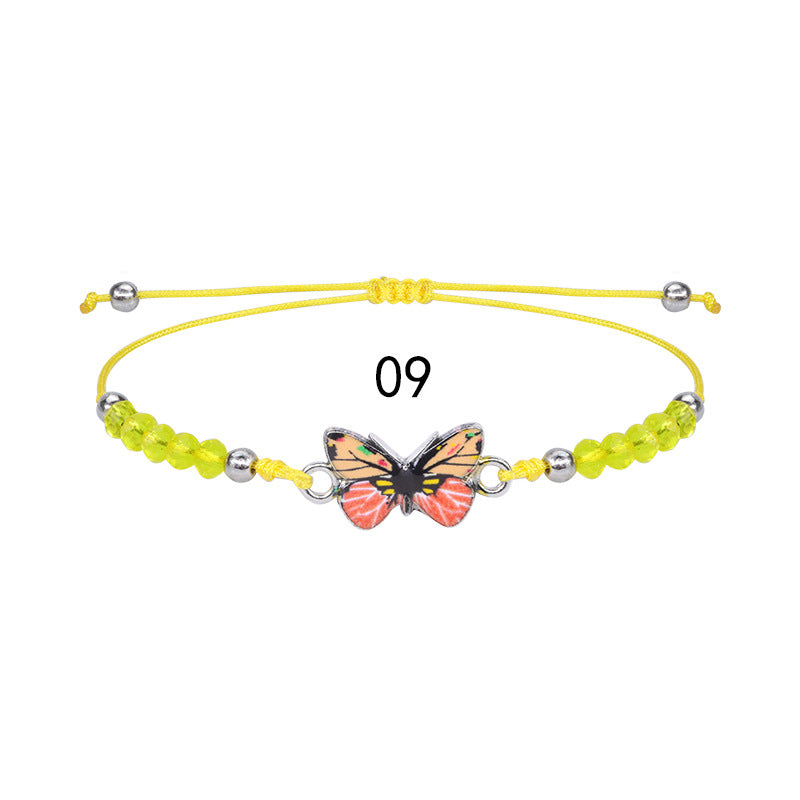 Wholesale Summer Colorful Butterfly Crystal Beaded Bracelet ACC-BT-YiYe004