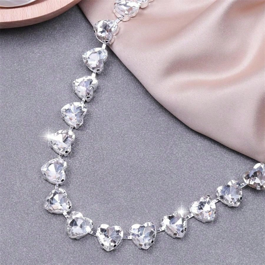 Wholesale Diamond-Encrusted Crystal Heart Necklace