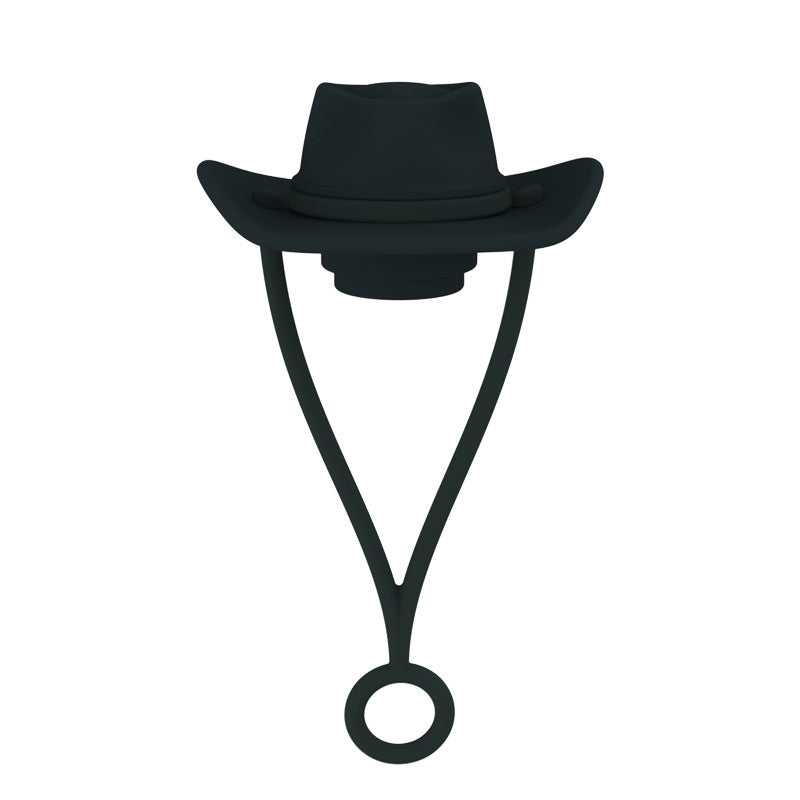 Wholesale Western Style Cowboy Hat Silicone Straw Tube Cap 6-10mm Straw Decoration Straw Cover ACC-SCR-HuaYi004