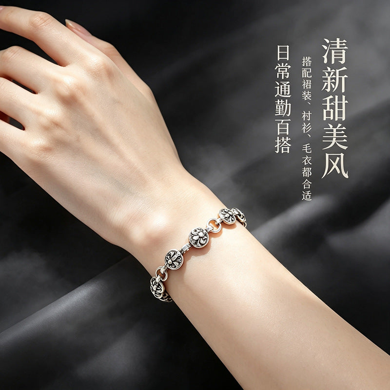Wholesale Zinc Alloy Anchor Cross Chain Bracelet Vintage Silver Plating Unisex Fashion Accessory