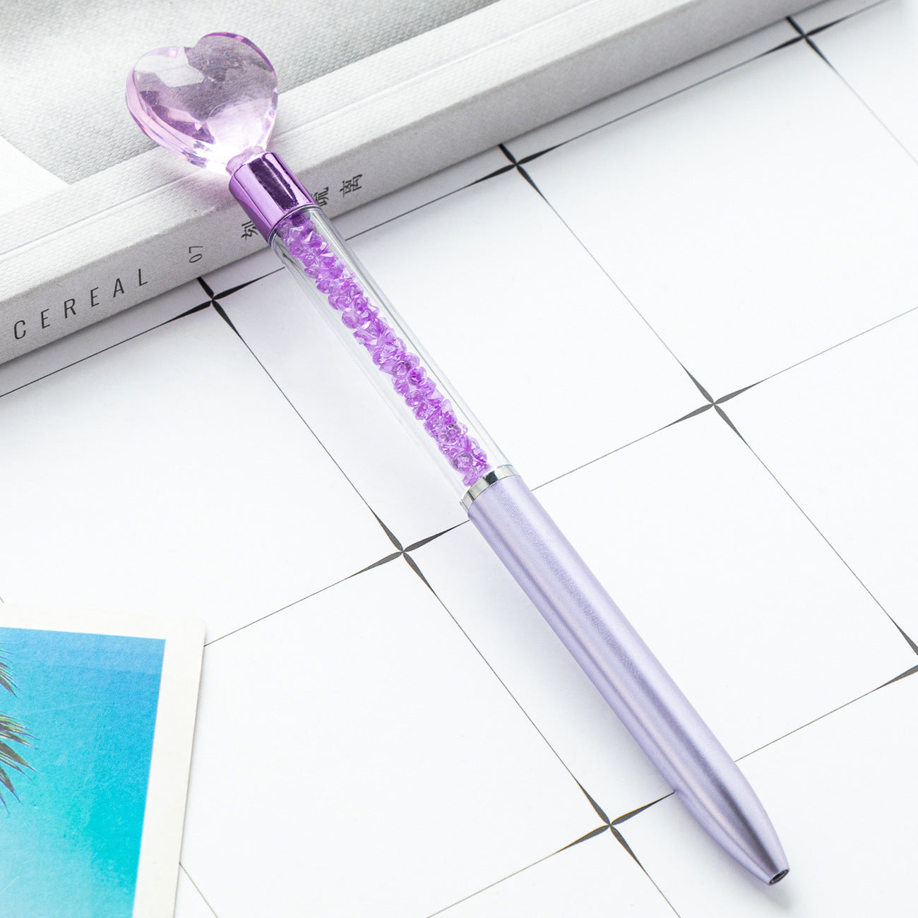 Wholesale Plastic Ballpoint Pen Love Crystal Pen ACC-PN-HuaH042