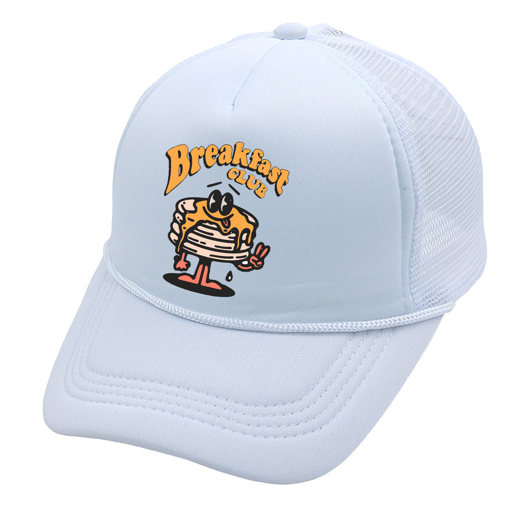 Wholesale Trucker Hat Hamburger Cartoon Print Baseball Cap Sponge Mesh Cap ACC-HT-HaiPu023