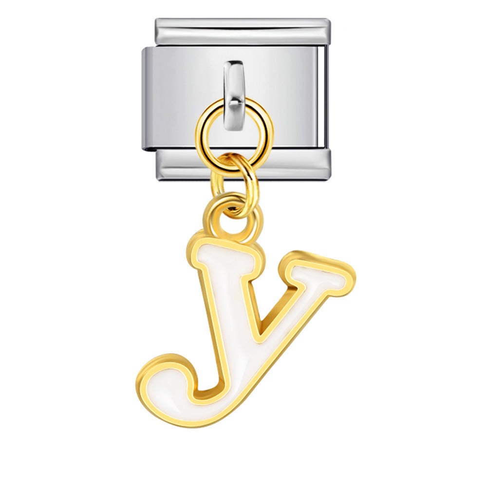 Wholesale Italian Charm Bracelet 9mm DIY Splicing Letter Series Stainless Steel Composable Bracelet