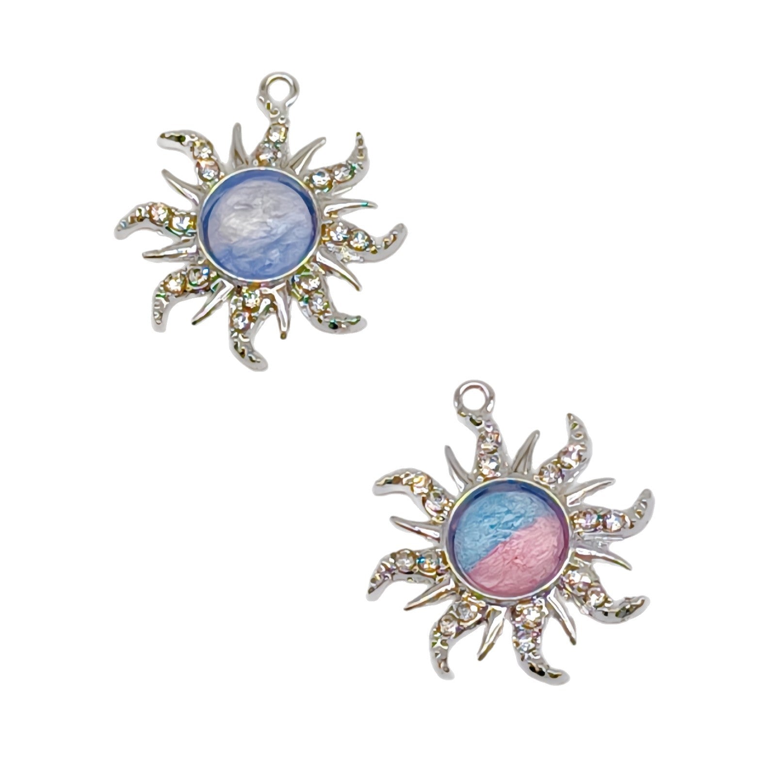Wholesale Baroque Water Transparent Color Series Gemstone Sunflower Alloy Accessories DIY Jewelry Earrings Bracelet Fan Accessories